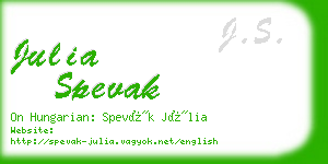 julia spevak business card